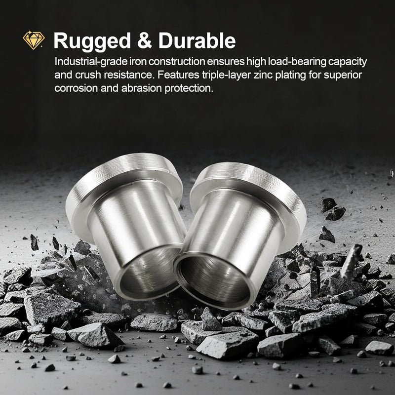 Swilpool 4 Pack 5/8" to 12mm Adapter Sleeve Bearing Reducer Bushing for Mini Bike Axle - Galvanized Iron - Image 5